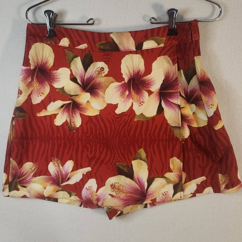 Vintage Y2K Women's Cache Tropical Print Skort Sz 4